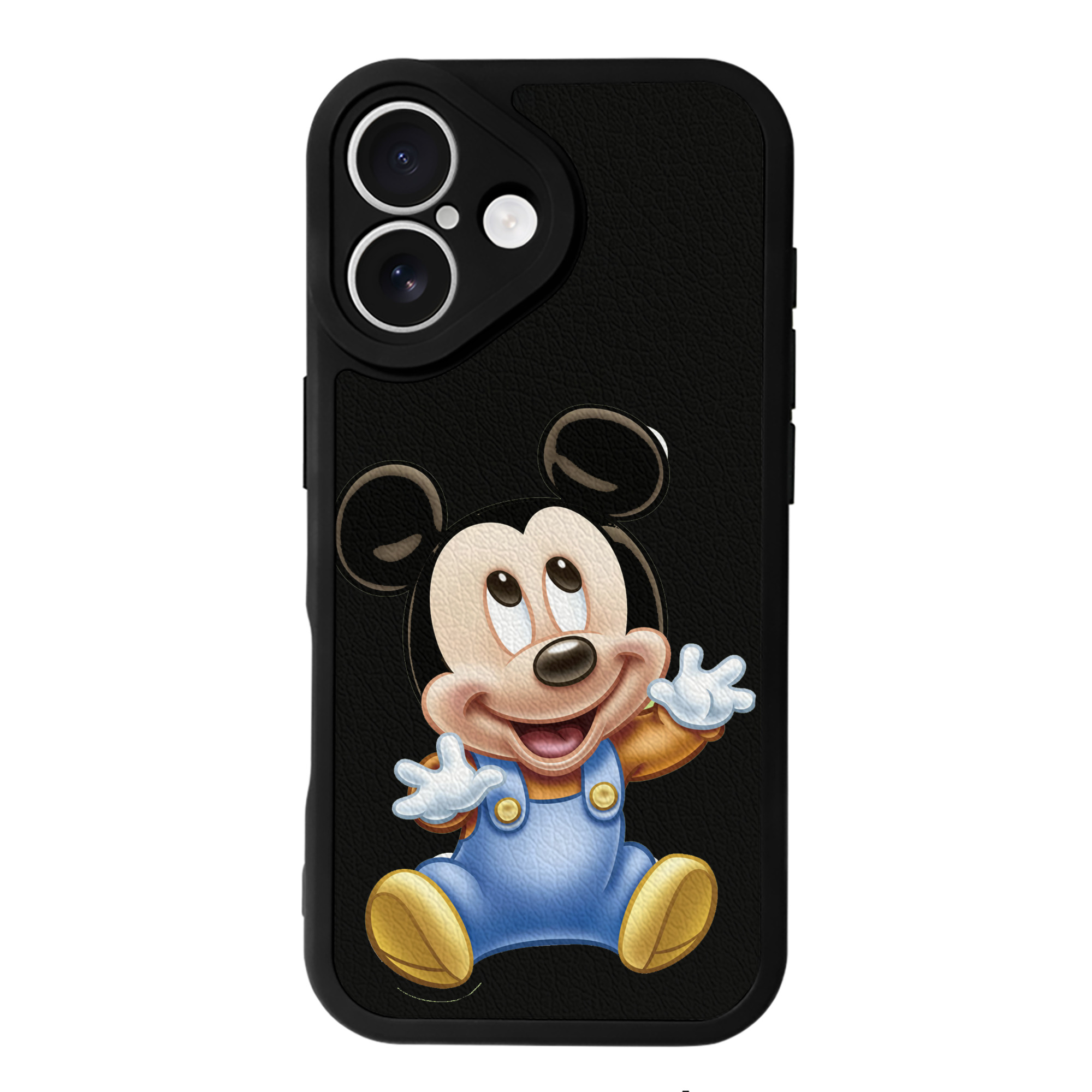 （画像用） ミッキーマウス Mickey Mouse 【iPhone 16シリーズ対応】シリコンスマホケース（レザー調） 材質：シリコン